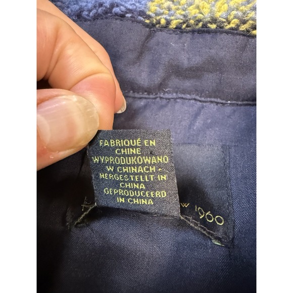 House Of Harlow 1960 Cropped Jacket Flannel Shacket | Blue Yellow | Size Medium - Picture 7 of 16